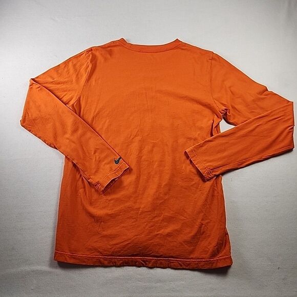 Nike NFL Team Apparel Miami Dolphins Mens Large Orange Flock Long Sleeve T-Shirt - Picture 8 of 9